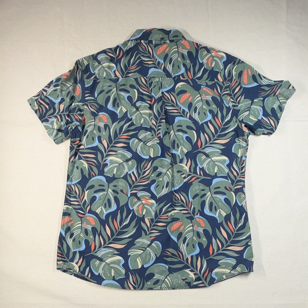 O'Neill Men's M Standard‎ Fit Blue Green Orange Tropical Hawaiian SS Button-Up